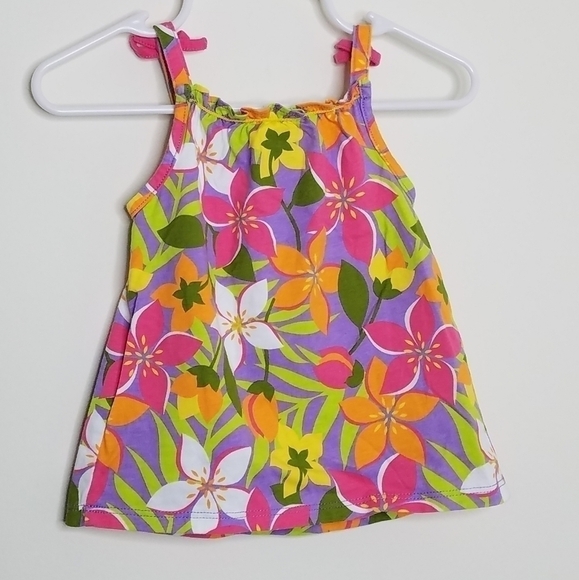 Set 2 Tank Top Shirt Smocking Flower Colorful 12m - Picture 3 of 6